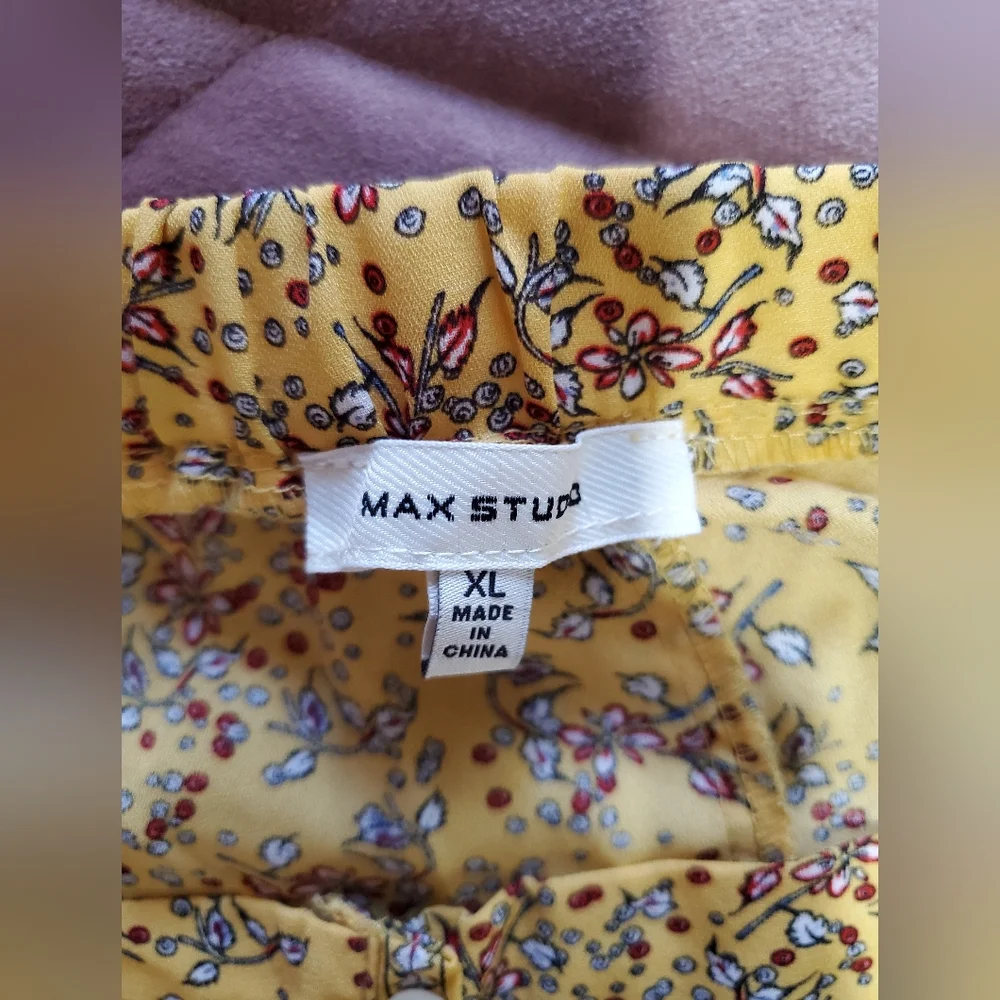 Max Studio Floral Yellow Maxi Skirt XL - Picture 2 of 2